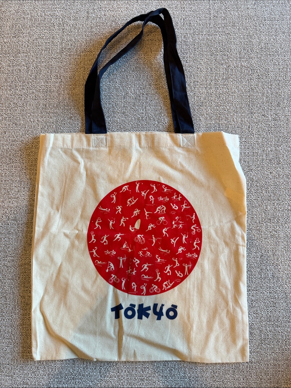 TOKYO Olympics Canvas Tote Bag in Cream with Red Graphic NEW